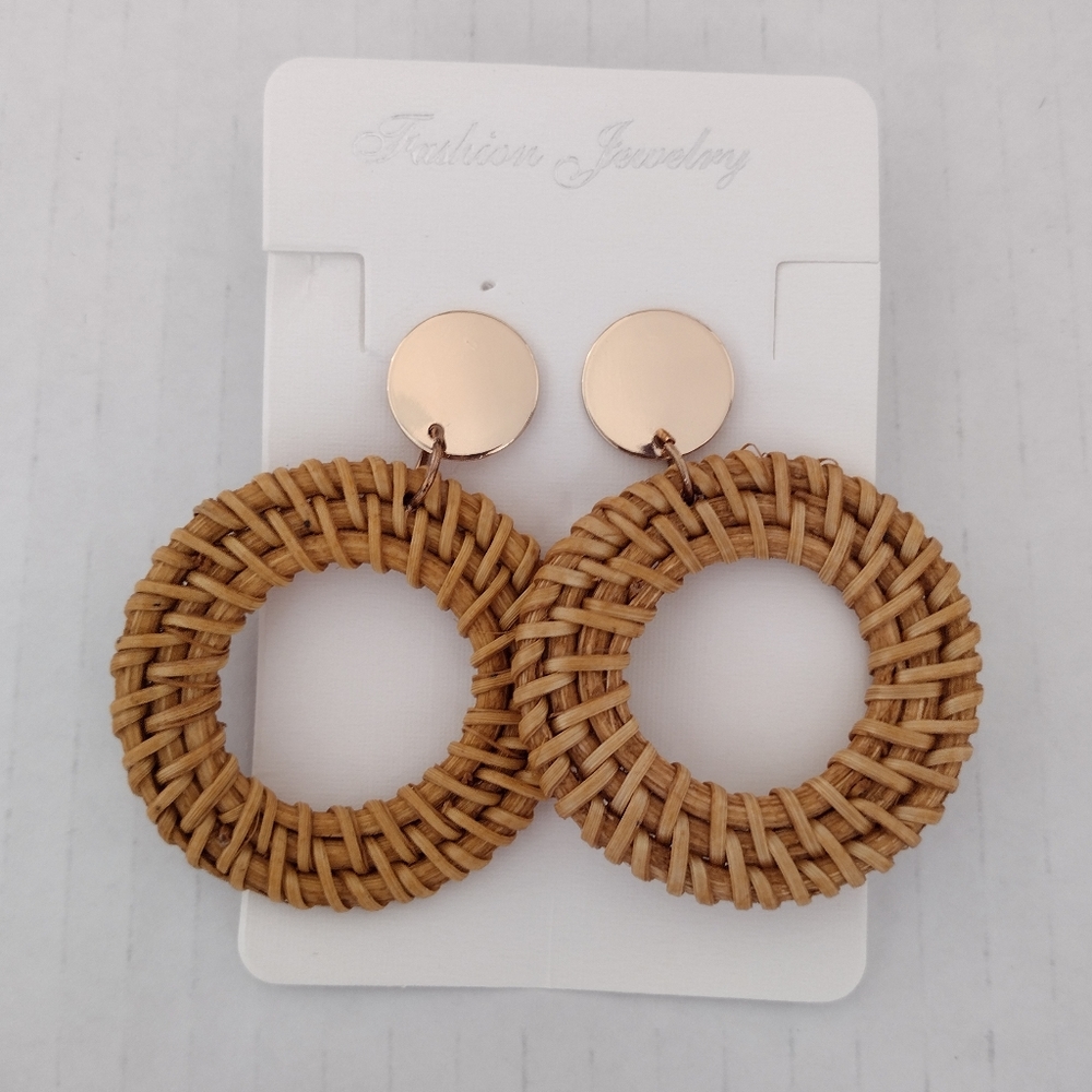 Rattan earrings - Picture 2 of 4